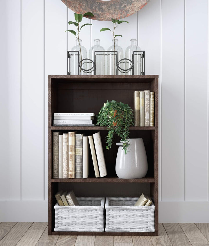 Camiburg 36" Bookcase H283-16 Brown/Beige Casual Home Office Storage By AFI - sofafair.com