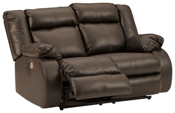 Denoron Power Reclining Sofa and Loveseat 53505U1 Chocolate Contemporary Motion Upholstery Package By AFI - sofafair.com