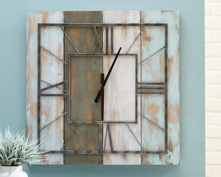 A8010239 Natural Casual Perdy Wall Clock By Ashley - sofafair.com