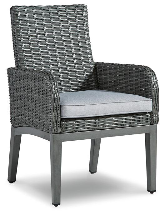 Elite Park Arm Chair with Cushion (Set of 2) P518-601A Black/Gray Casual Outdoor Dining Chair By Ashley - sofafair.com