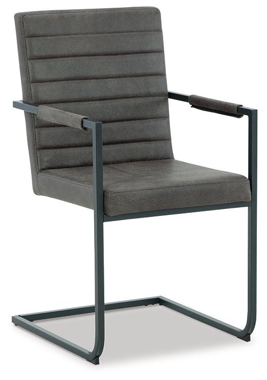 Strumford Dining Arm Chair (Set of 2) D449-02AX2 Black/Gray Contemporary Dining Chair By Ashley - sofafair.com