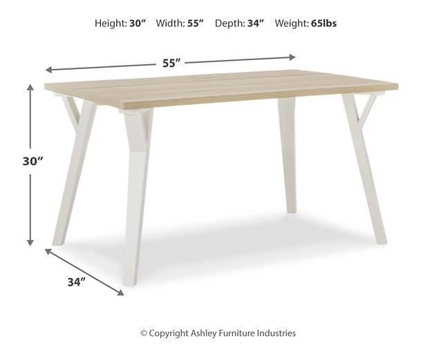 Grannen Dining Table D407-25 White Contemporary Casual Tables By Ashley - sofafair.com