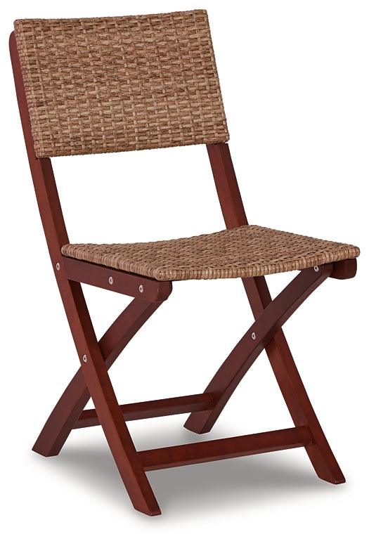 Safari Peak Outdoor Table and Chairs (Set of 3) P201-049 Brown/Beige Casual Outdoor Chat Sets By Ashley - sofafair.com