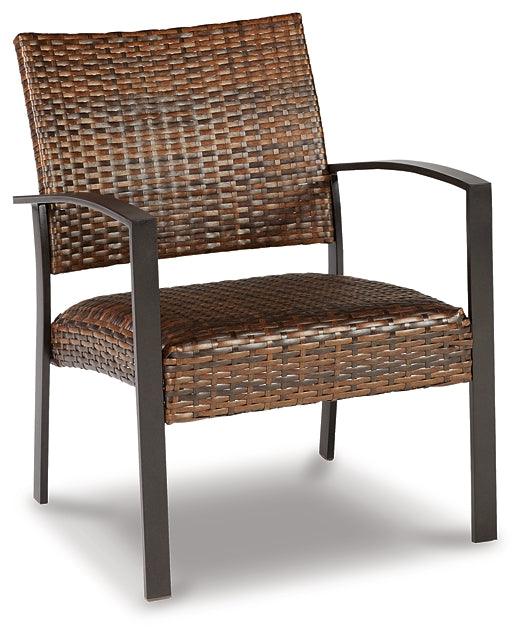 Zariyah Outdoor Love/Chairs/Table Set (Set of 4) P330-080 Brown/Beige Casual Outdoor Chat Set By Ashley - sofafair.com