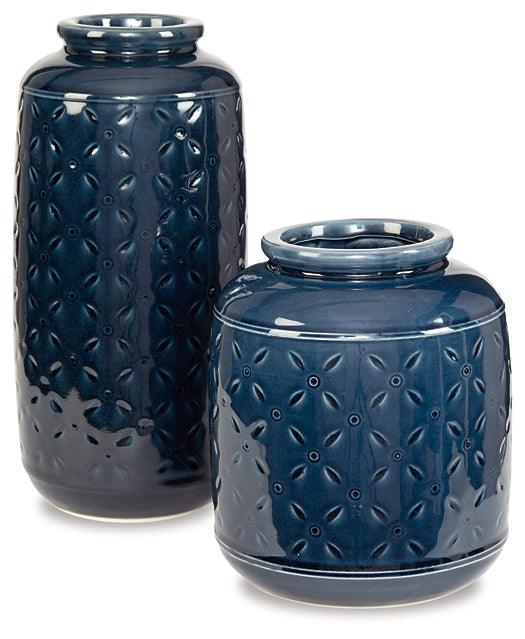 A2000130 Blue Contemporary Marenda Vase (Set of 2) By Ashley - sofafair.com