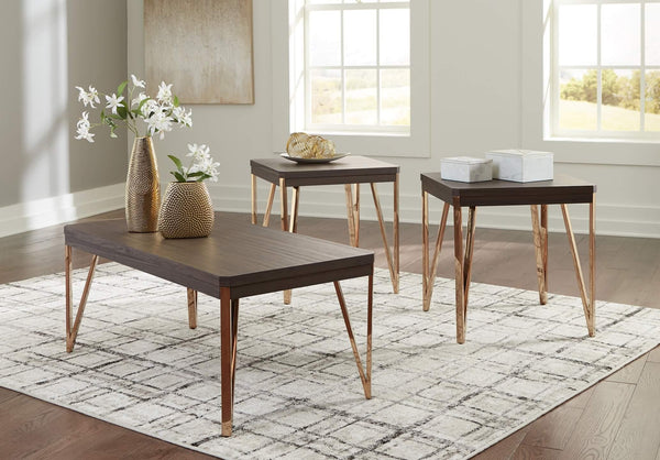 Bandyn Table (Set of 3) T404-13 Metallic Contemporary 3 Pack By Ashley - sofafair.com