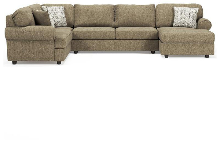 Hoylake 3Piece Sectional with Chaise 56402S1 Chocolate Contemporary Stationary Sectionals By AFI - sofafair.com