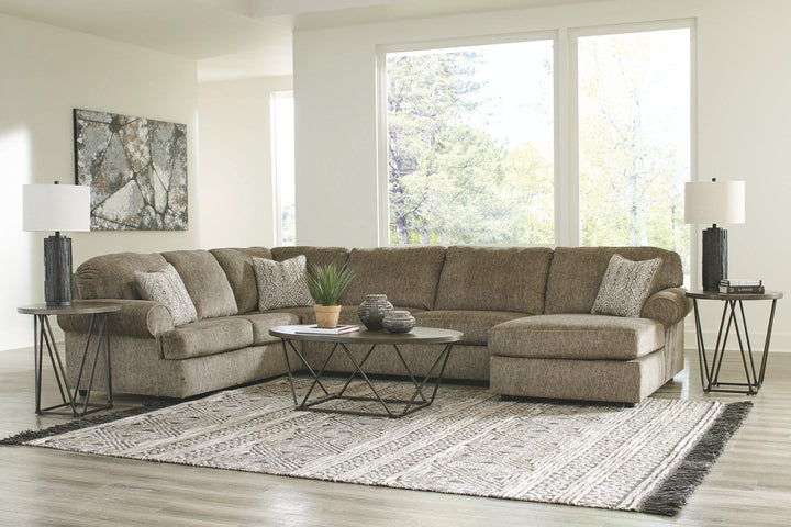 Hoylake 3Piece Sectional with Chaise 56402S1 Chocolate Contemporary Stationary Sectionals By AFI - sofafair.com
