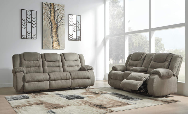 McCade Reclining Loveseat with Console 1010494 Black/Gray Contemporary Motion Upholstery By Ashley - sofafair.com