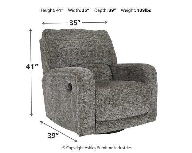 Wittlich Swivel Glider Recliner 5690161 Slate Contemporary Motion Recliners - Free Standing By AFI - sofafair.com