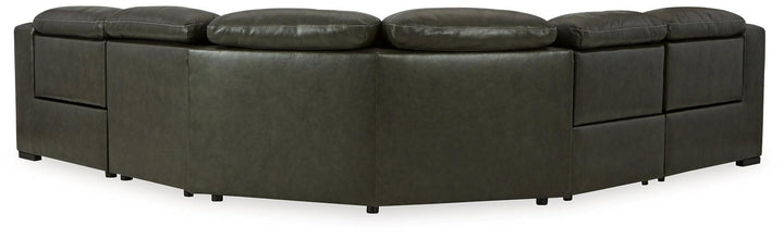Center Line 5-Piece Power Reclining Sectional U63404S3 Black/Gray Contemporary Motion Sectionals By Ashley - sofafair.com