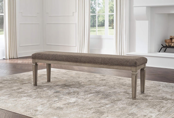 Lexorne 63" Dining Bench D924-00 Black/Gray Traditional Casual Seating By Ashley - sofafair.com