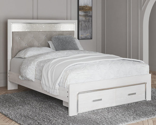 Altyra Queen Upholstered Storage Bed B2640B17 White Contemporary Master Beds By Ashley - sofafair.com