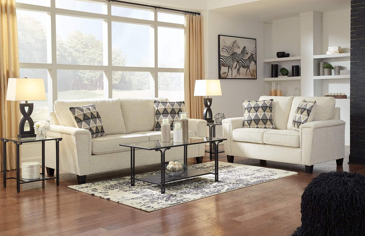 Abinger Sofa and Loveseat 83904U1 Brown/Beige Contemporary Stationary Upholstery Package By Ashley - sofafair.com