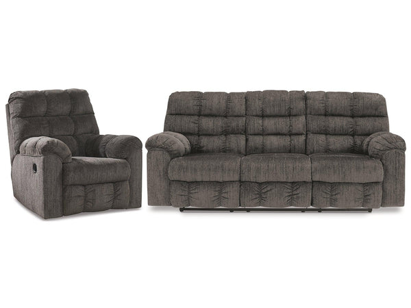 Acieona Reclining Sofa with Recliner 58300U1 Slate Contemporary Motion Upholstery Package By AFI - sofafair.com