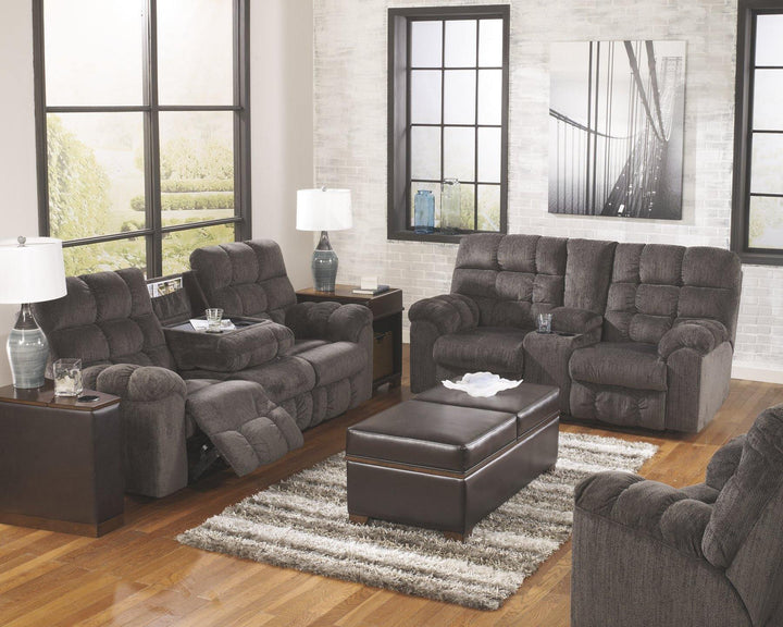 Acieona Reclining Sofa with Drop Down Table 5830089 Slate Contemporary Motion Sectionals By AFI - sofafair.com