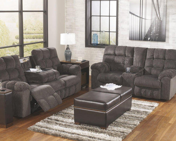 Acieona Reclining Sofa with Drop Down Table 5830089 Slate Contemporary Motion Sectionals By AFI - sofafair.com