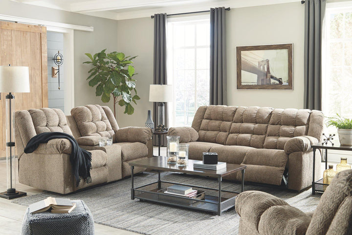 Workhorse Reclining Loveseat with Console 5840194 Cocoa Contemporary Motion Sectionals By AFI - sofafair.com