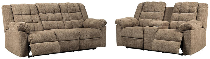 Workhorse Reclining Sofa and Loveseat 58401U1 Cocoa Contemporary Motion Upholstery Package By AFI - sofafair.com