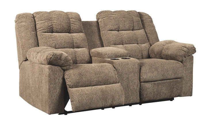 Workhorse Reclining Loveseat with Console 5840194 Cocoa Contemporary Motion Sectionals By AFI - sofafair.com
