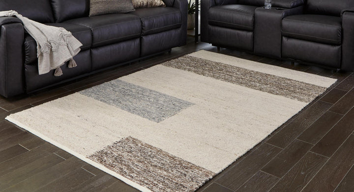 Barus 5' x 7' Rug R406402 Black/Gray Casual Rug Medium By Ashley - sofafair.com