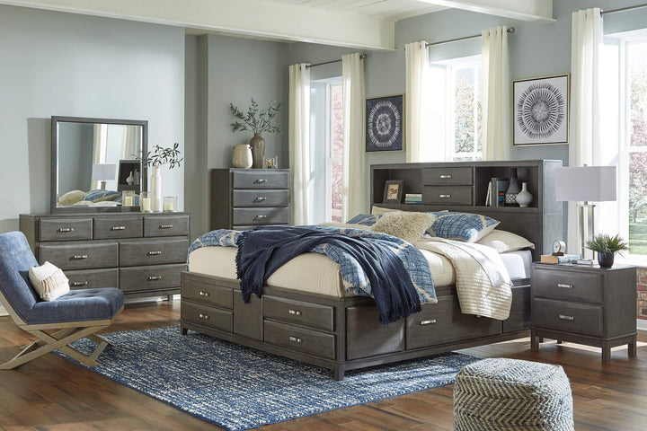 Caitbrook King Storage Bed with 8 Drawers B476B6 Black/Gray Contemporary Master Beds By Ashley - sofafair.com