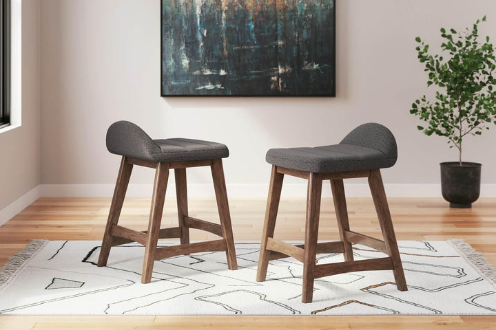 Lyncott Counter Height Bar Stool D615-224 Black/Gray Contemporary Barstool By Ashley - sofafair.com