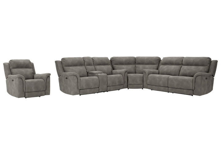 NextGen DuraPella 3Piece Power Reclining Sectional with Power Recliner 59301U2 Slate Contemporary Motion Upholstery Package By AFI - sofafair.com