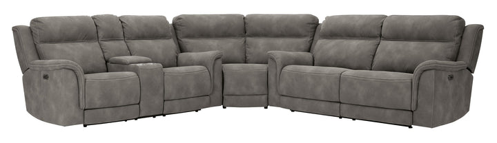 NextGen DuraPella 3Piece Power Reclining Sectional with Power Recliner 59301U2 Slate Contemporary Motion Upholstery Package By AFI - sofafair.com