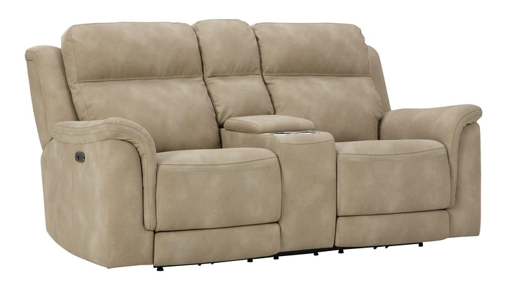 NextGen DuraPella Power Reclining Sofa and Loveseat 59302U1 Sand Contemporary Motion Upholstery Package By AFI - sofafair.com