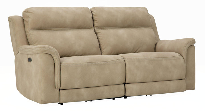 NextGen DuraPella Power Reclining Sofa and Loveseat 59302U1 Sand Contemporary Motion Upholstery Package By AFI - sofafair.com