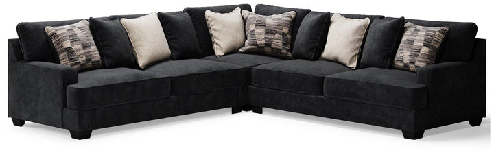 Lavernett 3Piece Sectional 59603S1 Charcoal Contemporary Stationary Sectionals By AFI - sofafair.com