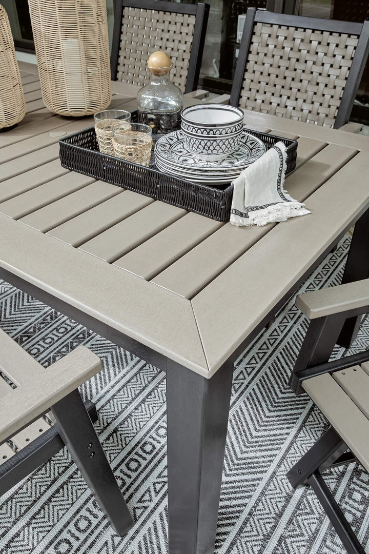 P384-625 Black/Gray Contemporary Mount Valley Outdoor Dining Table By Ashley - sofafair.com