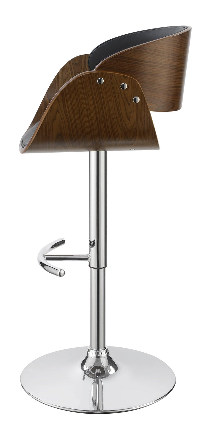 104965 Walnut metal Modern black adjustable bar stool By coaster - sofafair.com