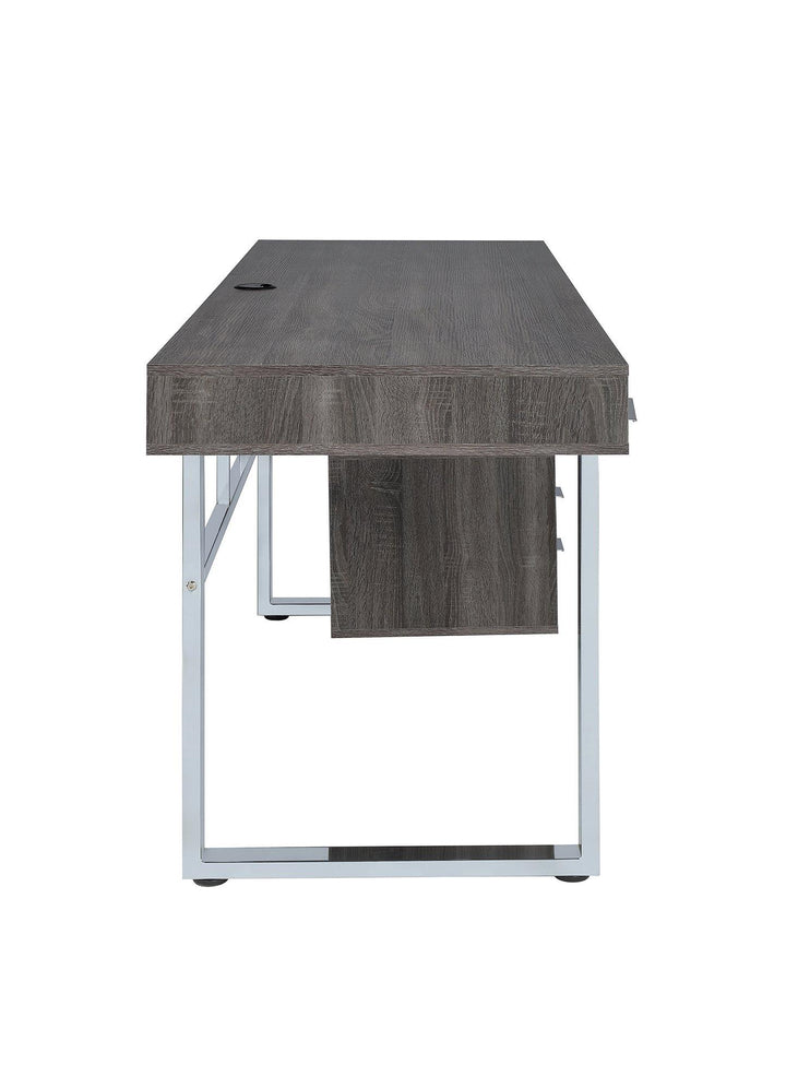 Whitman 801897 Weathered grey Contemporary office desk By coaster - sofafair.com