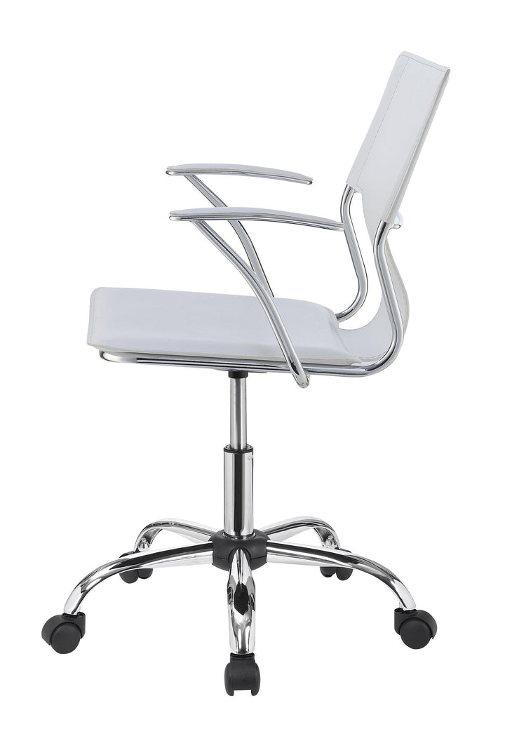 Home office : chairs 801363 White Contemporary leatherette office chair By coaster - sofafair.com