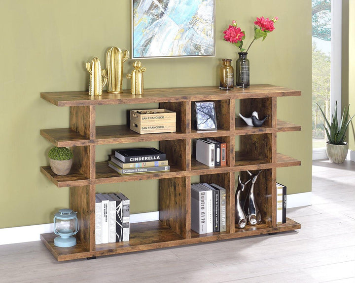 Home office : bookcases 801848 Antique nutmeg Rustic Bookcase1 By coaster - sofafair.com
