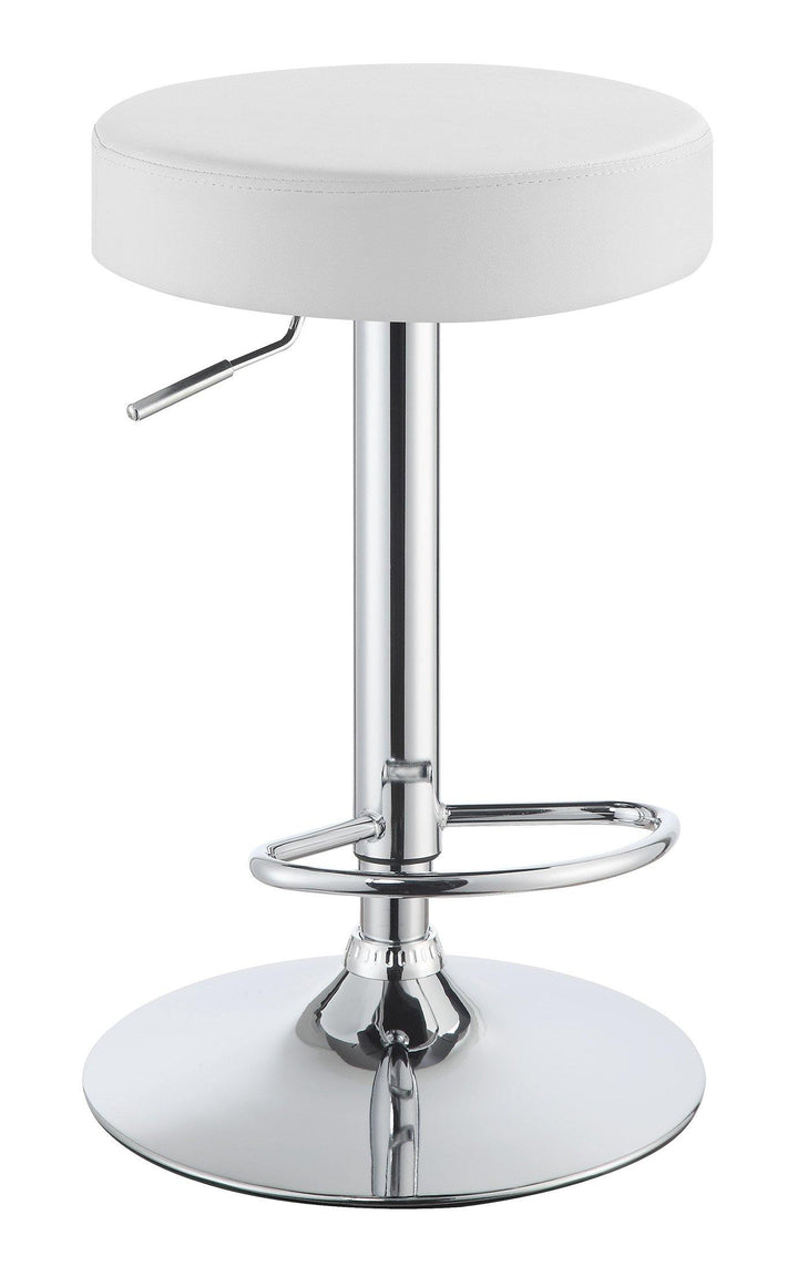 102550 White Contemporary Modern white adjustable bar stool By coaster - sofafair.com
