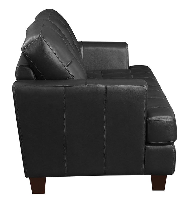 Samuel transitional black loveseat sleeper 501689 Dark brown sleeper sofa By coaster - sofafair.com