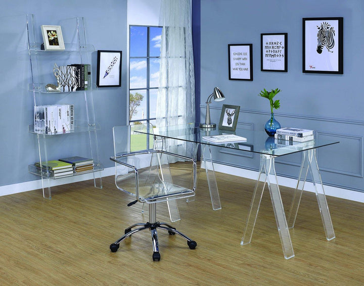 Amaturo 801535 Clear acrylic Contemporary writing desk By coaster - sofafair.com