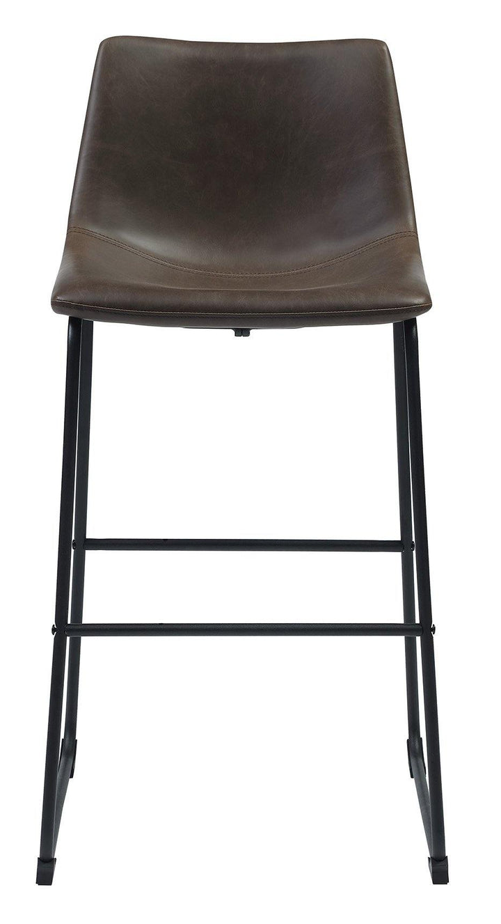 102536 Two-tone brown metal Industrial brown faux leather bar stool By coaster - sofafair.com