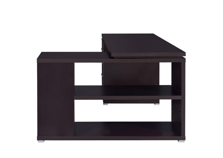 Yvette 800517 Cappuccino Casual l-shape desk By coaster - sofafair.com
