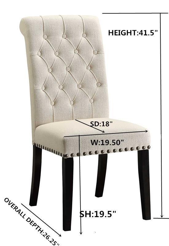 Parkins cream upholstered dining chair 190162 Beige Dining Chair1 By coaster - sofafair.com