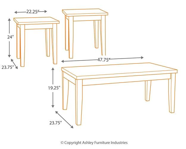 Theo Table (Set of 3) T158-13 Brown/Beige Contemporary 3 Pack By Ashley - sofafair.com