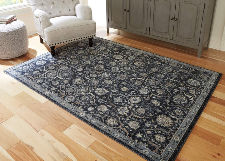 Hilcott R406111,R406112 Black/Gray Traditional Rug Large By Ashley - sofafair.com