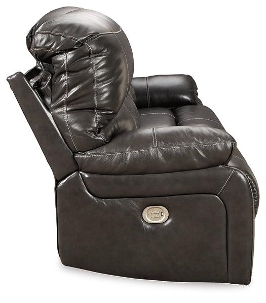 Hallstrung Power Reclining Sofa U5240347 Brown/Beige Contemporary Motion Upholstery By Ashley - sofafair.com