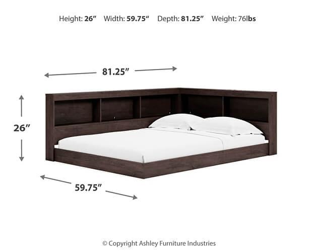 Piperton Full Bookcase Storage Bed EB5514B2 Black/Gray Contemporary Youth Beds By AFI - sofafair.com