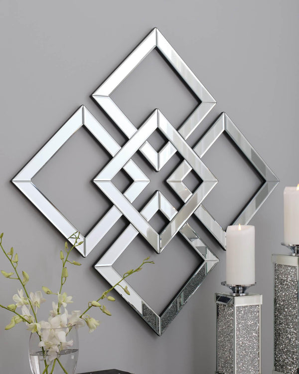 A8010207 Metallic Contemporary Quinnley Accent Mirror By Ashley - sofafair.com