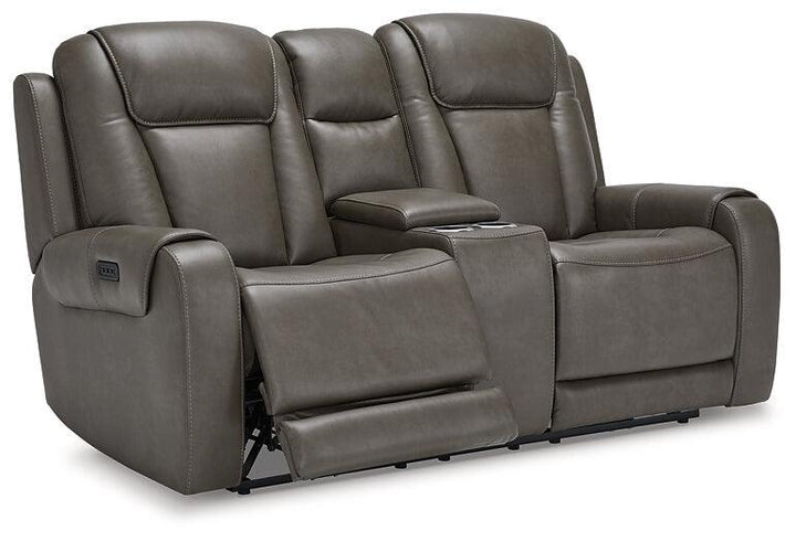 Card Player Power Reclining Loveseat 1180818 Black/Gray Contemporary Motion Upholstery By AFI - sofafair.com
