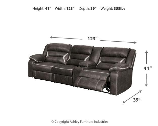 Kincord 2-Piece Power Reclining Sectional 13104S1 Black/Gray Contemporary Motion Sectionals By Ashley - sofafair.com